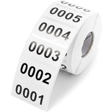Office Supplies Juvale Inventory Numbered Stickers Roll 0001-1000 Count