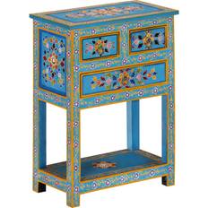 Turquoise Cabinets vidaXL Turquoise 21.7"x11.8"x29.9" Solid Mango Sideboard