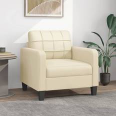 Marrón Sillones vidaXL Cuero Sintético Crema 60 cm Sillón