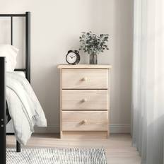 vidaXL brown, 3 Drawer Bedside Table