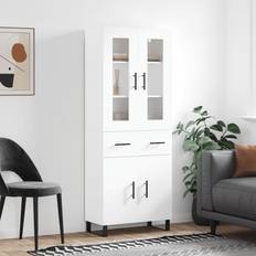 Tall Bathroom Cabinets sale vidaXL Highboard White 69.5 x 34 x 180 cm