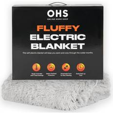 OHS Heated Fluffy Fleece Couverture Gris (160x130cm)