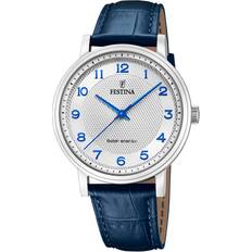 Festina Watches Festina F20660/1 Solar Energy Leather Wristwatch