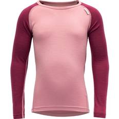 Junge - Langes Unterhemd Basisschicht Devold Breeze Merino Foxglove - Rosa