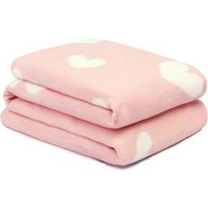 Dreamscene Soft Heart Polar Fleece Blankets Pink