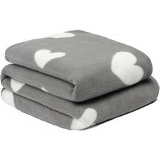 Dreamscene Soft Heart Print Polar Fleece Blankets Black