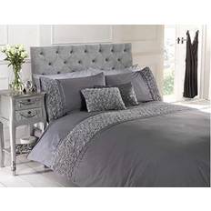 Rapport Limoges Raised Rose Duvet Cover Grey, Silver