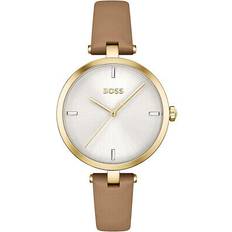 HUGO BOSS Womens hugo majesty 1502652 leather brown golden classic