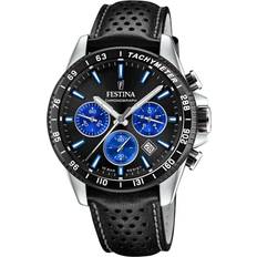 Festina timeless chronograph leather black uf20561/6