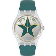 Swatch Father’s Day Star Dad Silver Green Silicone Men’s SO29Z119