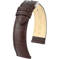 Homme Bracelets de montre Hirsch Duke Embossed Leather Watch Brown Taille: 18MM Coloeur: Marron