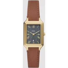 Fossil Raquel Brown Leather Watch, Black