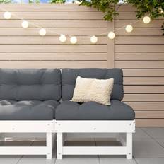 Modular Sofa vidaXL Middle with Cushions White Solid Wood Pine Modular Sofa