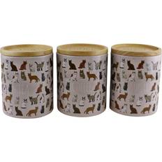 Geko Ceramic Cat Tea,Coffee & Sugar Canisters Kitchen Container