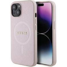 Guess Mobiltilbehør Guess iPhone 15 Cover Saffiano MagSafe Lyserød
