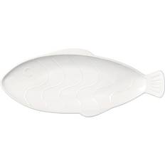 Lave-vaisselle Sécurisé Plats de service Broste Copenhagen Pesce 17.6 x 41.4 cm Transparent White Plat de service