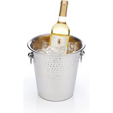 Acero inoxidable Cubos de hielo BarCraft Champagne Bucket Soporte Enfriador Vino de Acero 21 x 20.5 x 21 cm Inoxidable Con Acabado Martillado Cubo de hielo