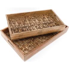 Bamboo Serving Trays Geko Bamboo Wooden Set Serving Tray