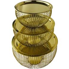 Oro Scodelle Geko Bowls With Plate Tops - Gold - Set of 3 Scodella