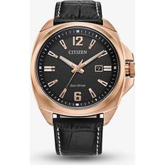 Citizen Cuero Relojes de pulsera Citizen para hombre Eco-Drive Sport Luxury Endicott con correa de cuero y esfera negra AW1723-02E 100M Negro