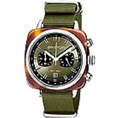 Briston Clubmaster Sport Acetat Turtle Chronograf Olive grön urtavla