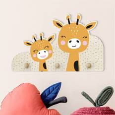 Armadi Porte-manteau Enfant Giraffa Con Cucciolo Di Giraffa