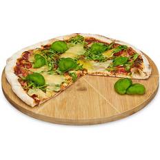Relaxdays Bamboo Pizza Plate with 33 cm Diameter Chopping Board