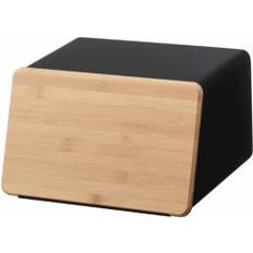 Steel Bread Boxes Yamazaki Home Case with Removable Lid - Black Bread Box