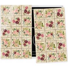 Rosa Taglieri Cache Plaques De Cuisson En Verre Vintage Roses And Hydrangeas Tagliere