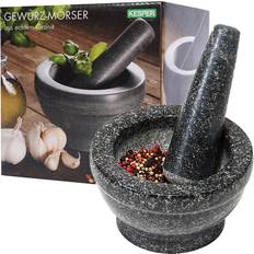 Noir Pilons et mortiers Kesper En Granite 16 x H 8.5 cm Pilon et mortier