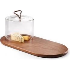 Brun Osteklokker Philippi Walnut Med Glasbetræk Osteklokke