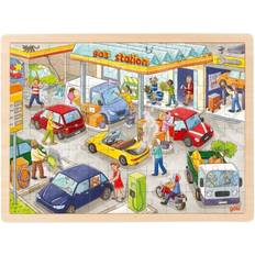 Goki Puzzles Goki Einlegepuzzle Tankstelle