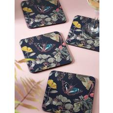 Blue Coasters Kew Botanic Gardens, Kew Floral Butterflies Cork-Backed Coaster