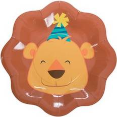 Birthdays Plates, Cups & Cutlery Fun Express 1st birthday zoo dessert plates, party supplies, 8 pieces