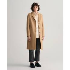 Gant Dam Kappor & Rockar Gant Wool Blend Tailored Coat - Dark Khaki