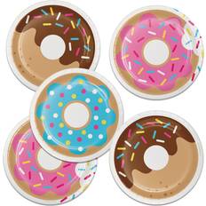 Brown Party Supplies Creative Converting Donut Time Dessert Plates, 24 ct