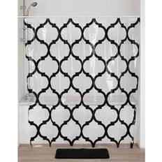 Noir Rideaux de Douche Evideco Rideau De Douche Peva 180 x 180 cm Transparent Imprime