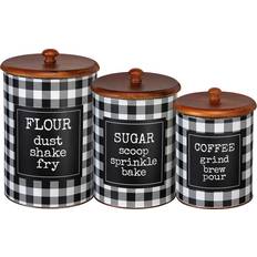 Flour storage container Primitives by Kathy Buffalo Check Flour Sugar Kitchen Container