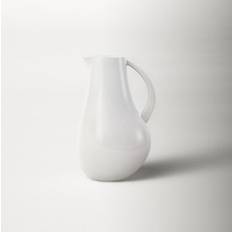 Brown Pitchers AllModern Borgen Ceramic/Earthenware/Stoneware White/Brown Pitcher