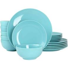 Luna Porcelain Dinnerware Blue 18 Piece