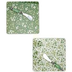 Green Knife Two's Company Countryside 2 Pc Serving Box Cheese Knife