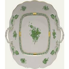 Bouquet Green Square Cake Plate