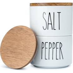 Microwave Safe Spice Mills Home Heartland Ceramic Salt Pepper Bowls. Dual Salt Spice Mill