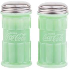 Green Spice Mills TableCraft coca-cola coke jadeite glass salt pepper shaker Spice Mill