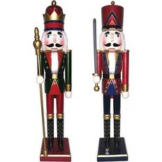 Blue Nutcracker Santa's Workshop King and Guard Set of 2 Nutcracker