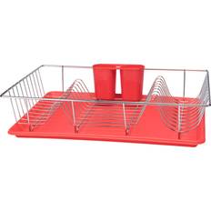 Red Dish Drainers Kitchen Details 3 Chrome Tray Dish Drainer