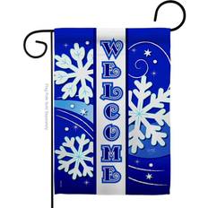 Lawn Edging Breeze Decor 13 Welcome Winter Wonderland Garden Flag Double-Sided Vertical Flags