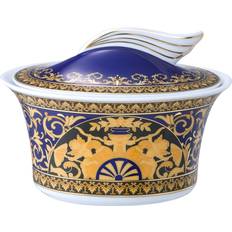 Blue Sugar Bowls Versace Medusa Blue Covered Sugar Bowl