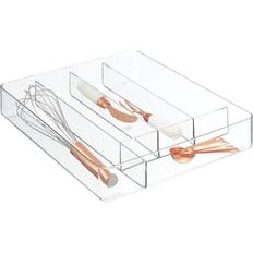 Transparent Cutlery Trays mDesign Kitchen Cabinet Drawer Organizer Cutlery Tray