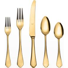 Yellow Cutlery Sets Mepra Dolce Vita Mirror Oro 5-Piece Place Setting Juego de cubiertos